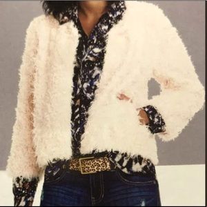 Cabi Teddy Sherpa Cream Jacket Coat Medium